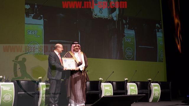 الأمير نواف بن سعد يتسلم جائزة التمييز