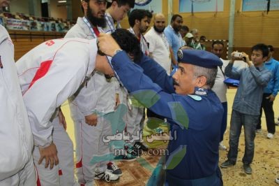 قاعدة الملك عبدالله ابطال التنس وقاعدة الملك عبدالعزيز ابطال الاثقال في دورة الولاء والوفاء 