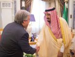 #الملك يُبدي سعادته بزيارة الأمين العام لـ #الأمم_المتحدة
